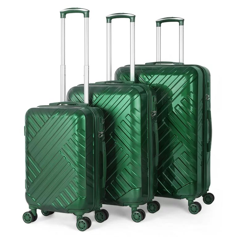 HIKOLAYAE Concentric Collection Hardside Luggage Set with 8-Wheel Spinner in Jade Green, 3 Piece ... | Walmart (US)
