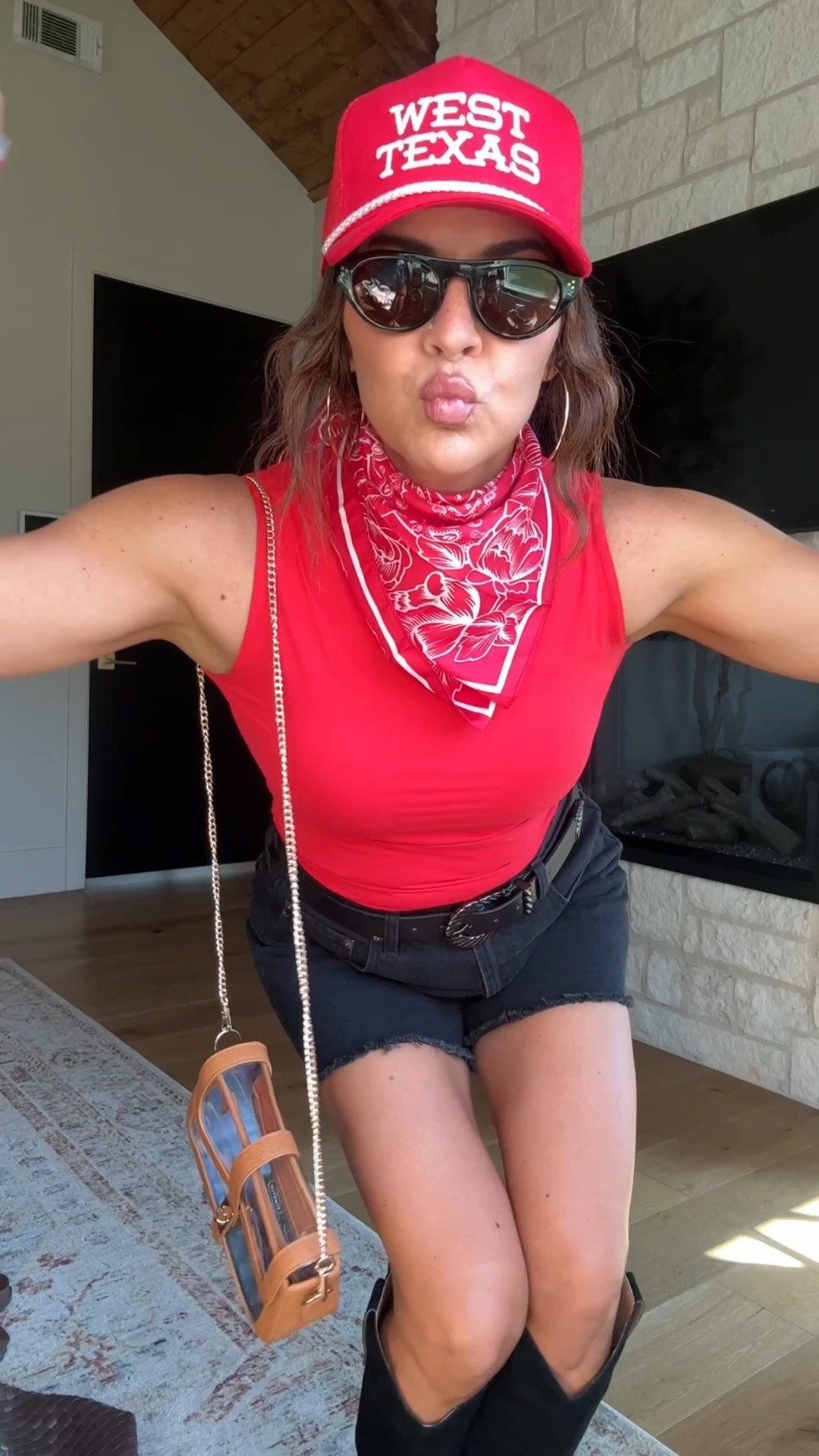 Game day outfit for those hot ones 🏈❤️🖤👆🏼

Tank: large
Boots run true to size and are so comfy
Hat is from boyhart.com 

#LTKOver40 #LTKootd #LTKMidsize

#LTKootd #LTKOver40 #LTKMidsize