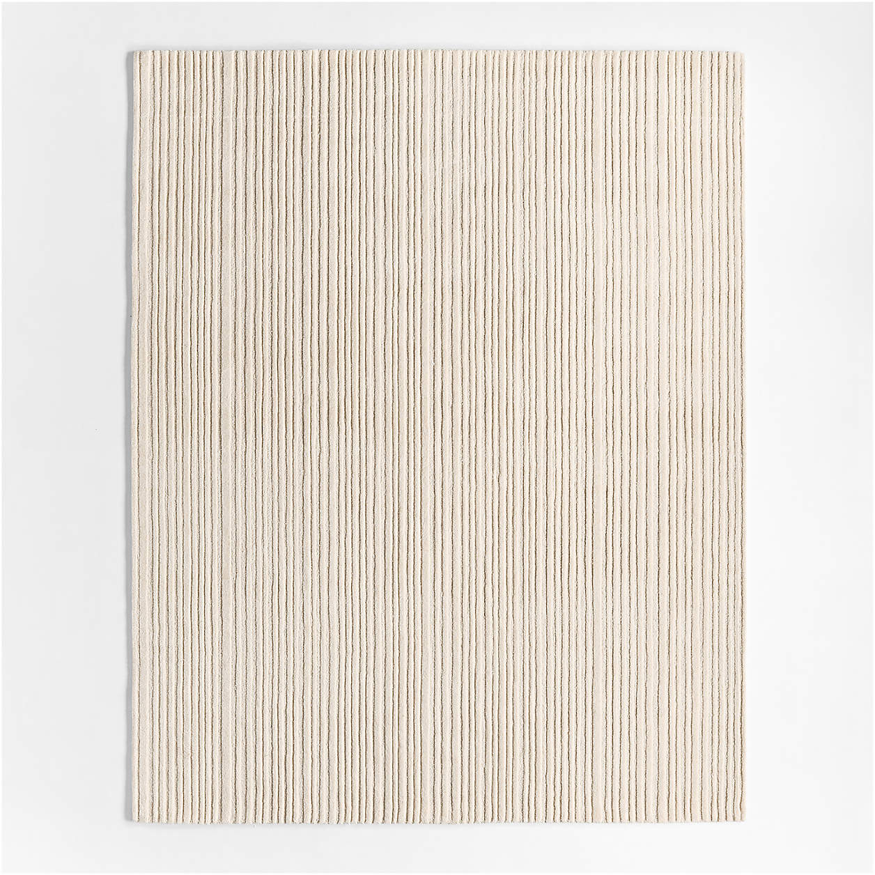 Paloma Textured Stripe Arctic Ivory Kids Wool Area Rug 5'x8' + Reviews | Crate & Kids | Crate & Barrel