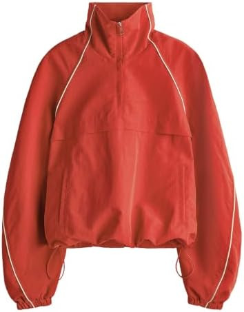 Womens Windbreaker Jacket Lightweight Zip Up Stand Collar Athletic Windproof Workout Outdoor Jack... | Amazon (US)