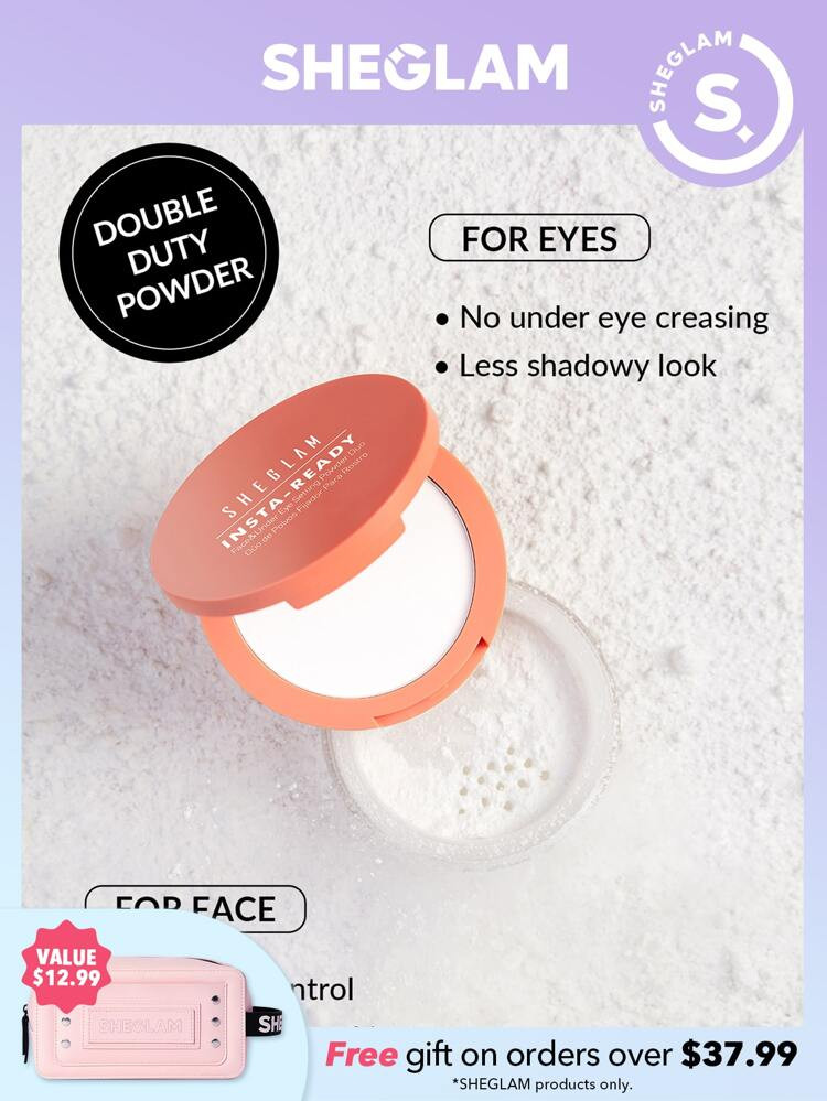 SHEGLAM Insta-Ready Face & Under Eye Setting Powder Duo-TRANSLUCENT | SHEIN