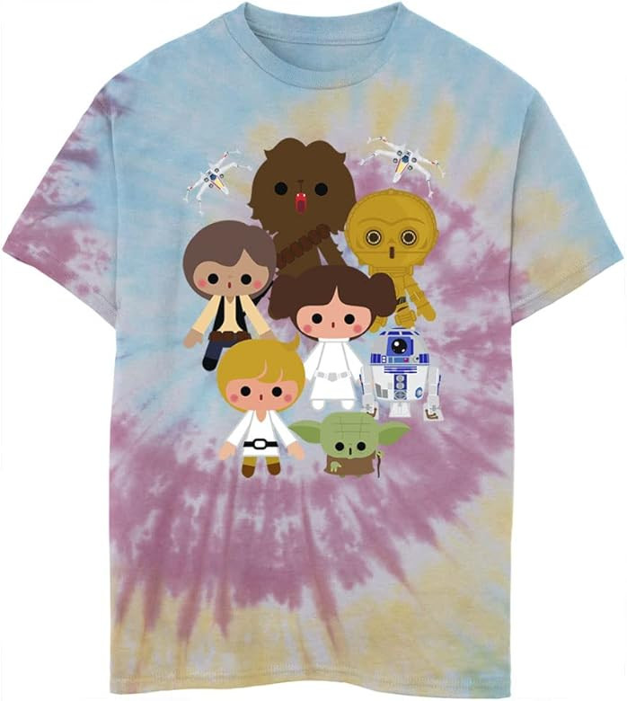 STAR WARS Kids' Heroes Kawaii Boys Short Sleeve Tee Shirt | Amazon (US)