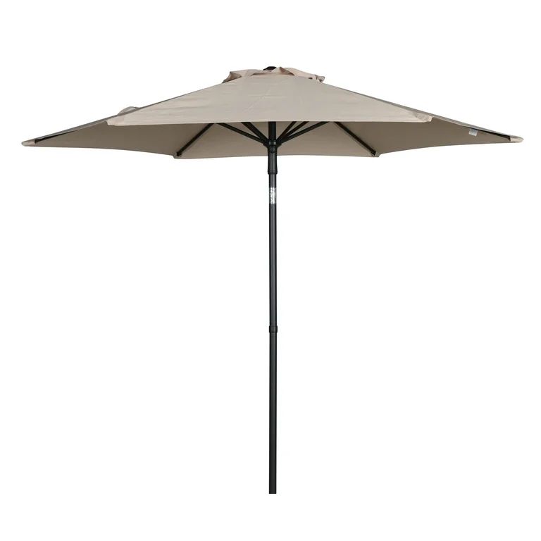 Mainstays 7.5 Foot Push-Up Round Market Umbrella Tan | Walmart (US)