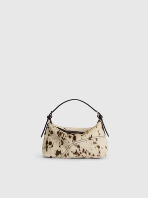Vadena Mandorla/Walnut Printed Mini Cow/Leather Pouch | ATP Atelier