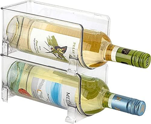 JINAMART Set of 2 Stackable Wine Storage Rack | Counter Top Wine Holder | Free Standing Organizer... | Amazon (US)