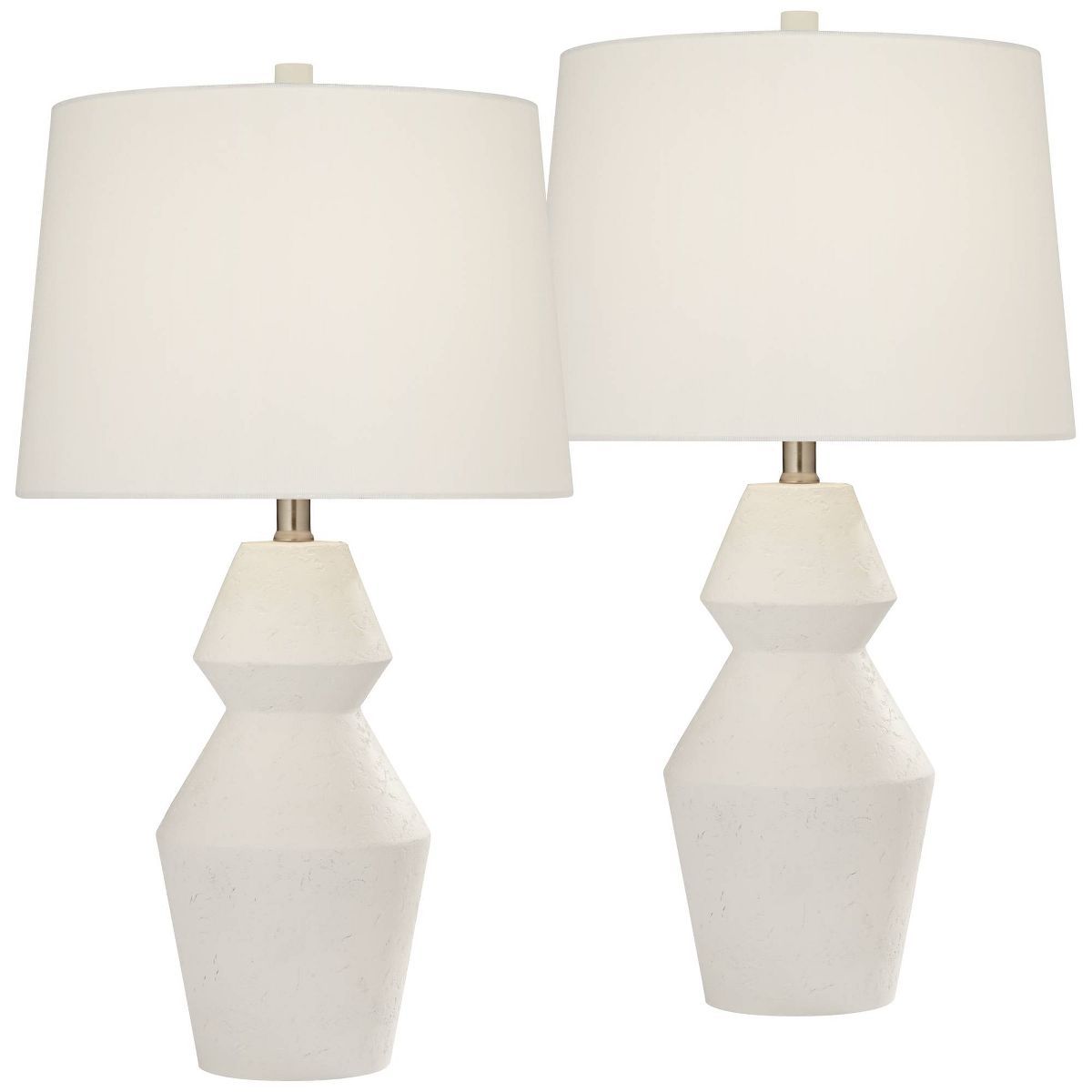 360 Lighting Velas 26" High Gourd Modern Coastal Table Lamps Set of 2 White Finish Living Room Be... | Target