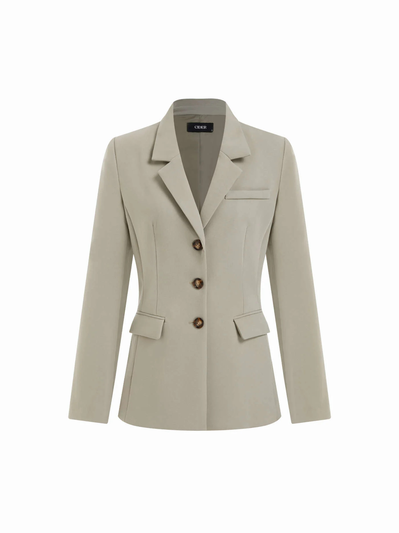 Woven Notched Collar Blazer For Work | Cider