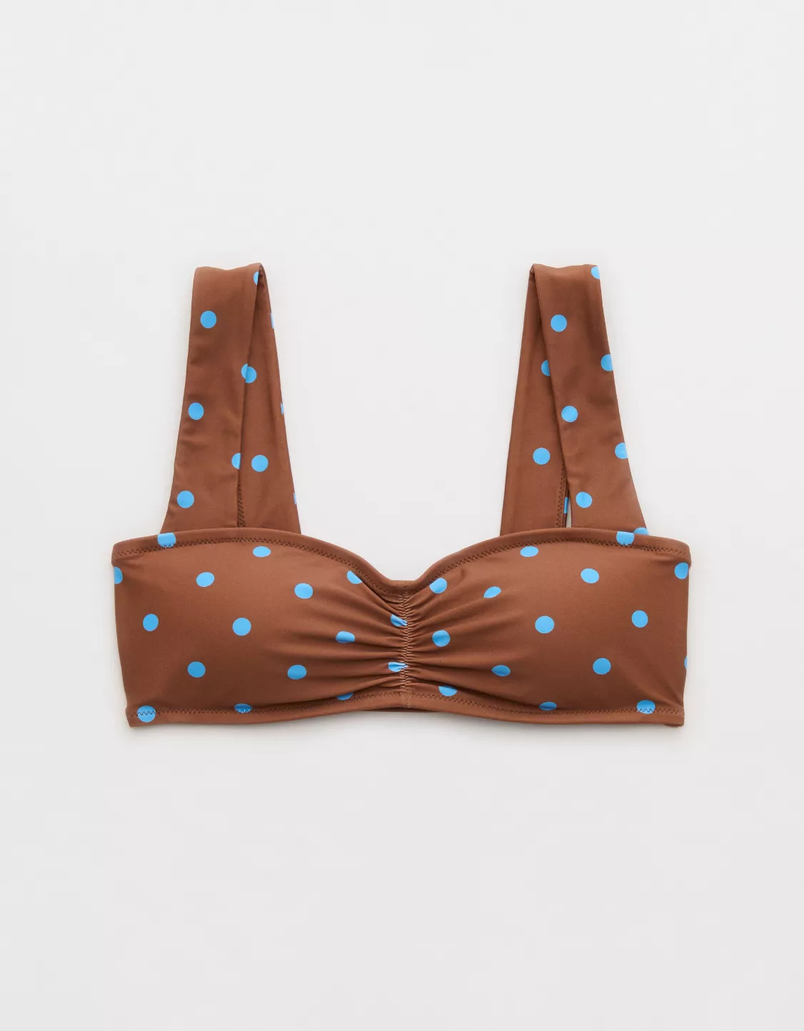 Aerie Ruched Wide Strap Bandeau Bikini Top | Aerie