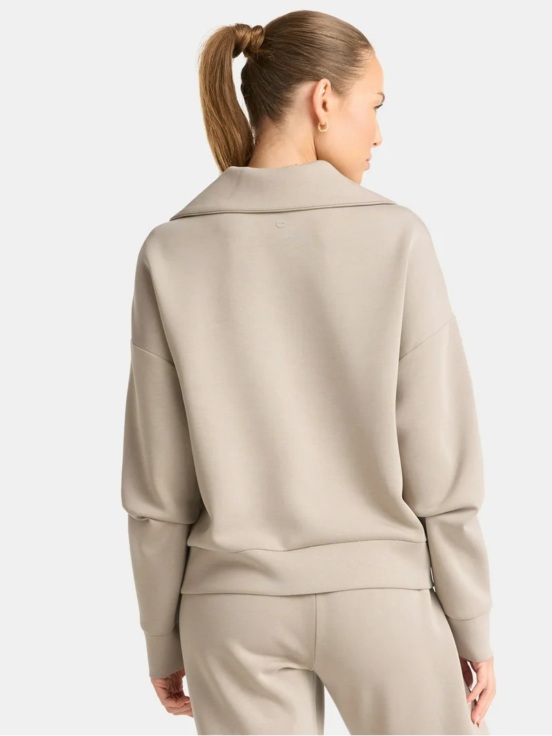 Avia Women's and Women's Plus Knit Quarter Zip Pullover, Sizes XS-4X | Walmart (US)