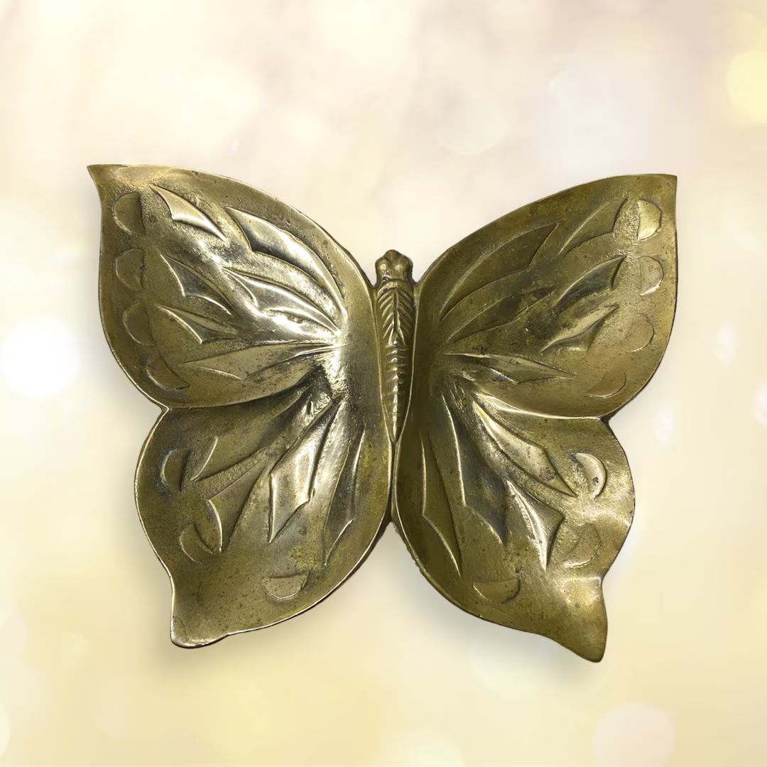 Vintage Brass Butterfly Trinket Dish Mid Century Decor - Etsy | Etsy (US)