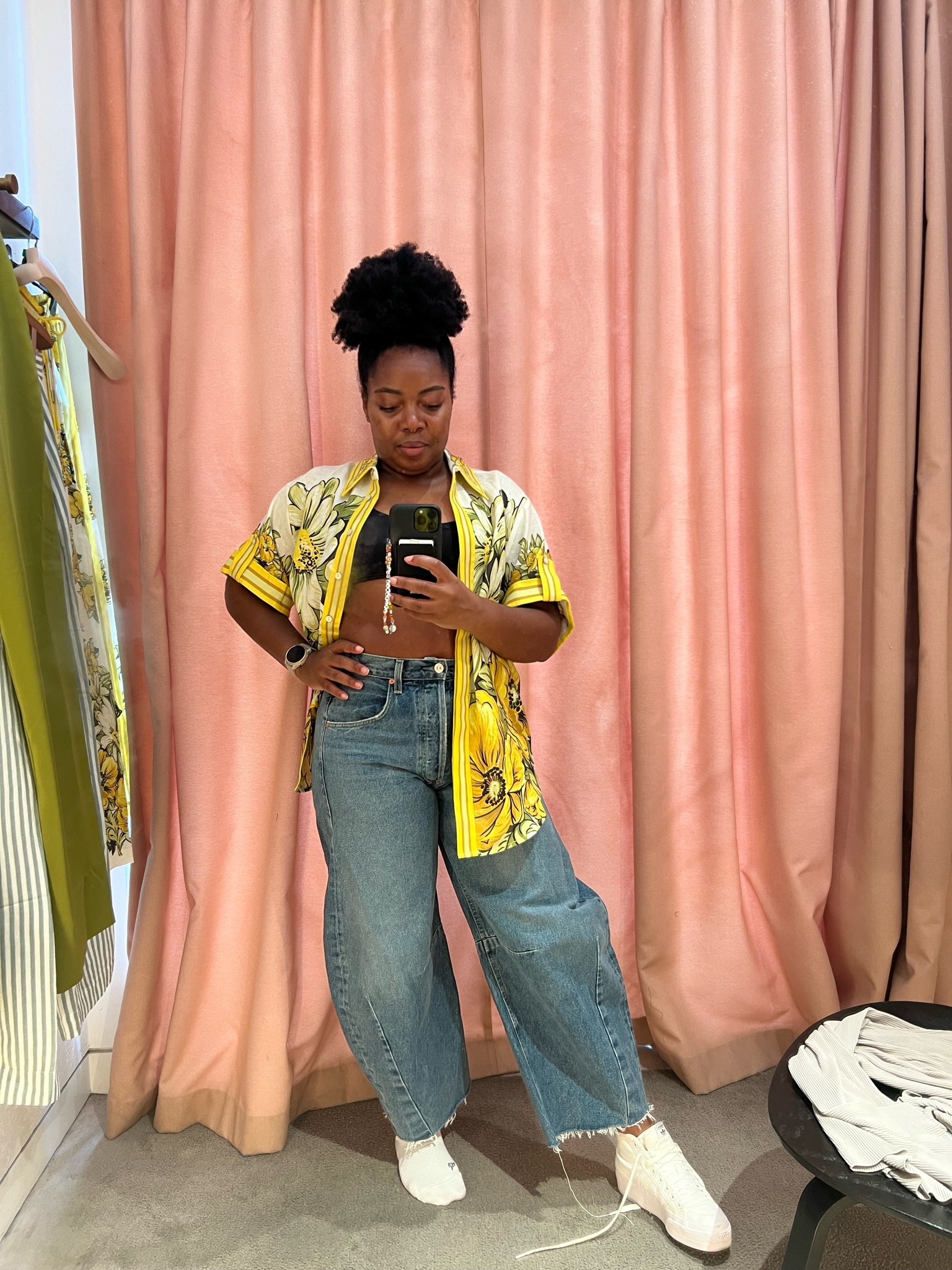 Barely jeans, white trainers, linen shirt, floral shirt, yellow shirt, white shoes, denim, jeans, outfit, matching set, co-ords, linen top, linen pants 

#LTKuk #LTKtravel #LTKautumn