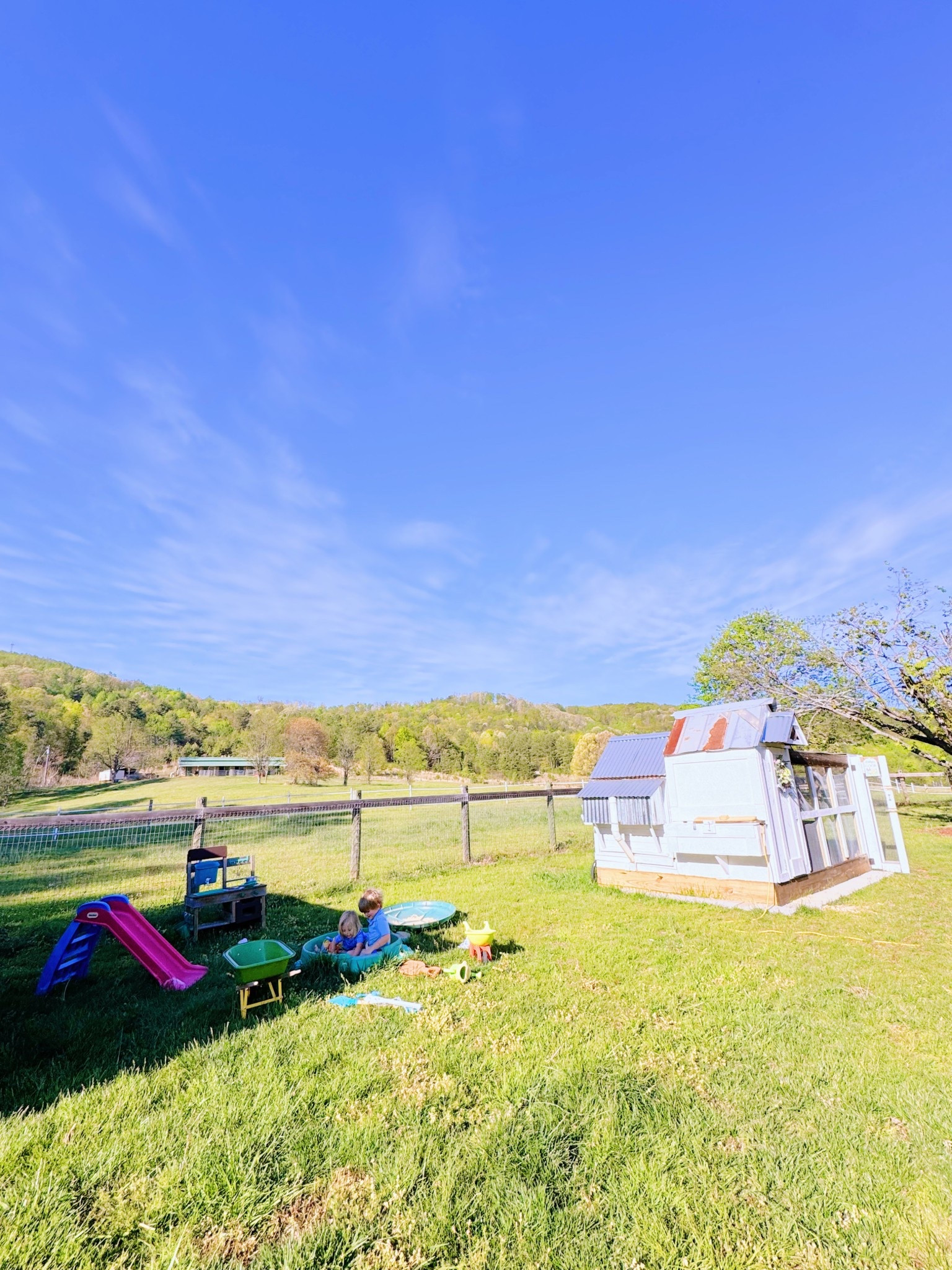Country backyard of my dreams 🧺🐓🌼🚜🪴🌳