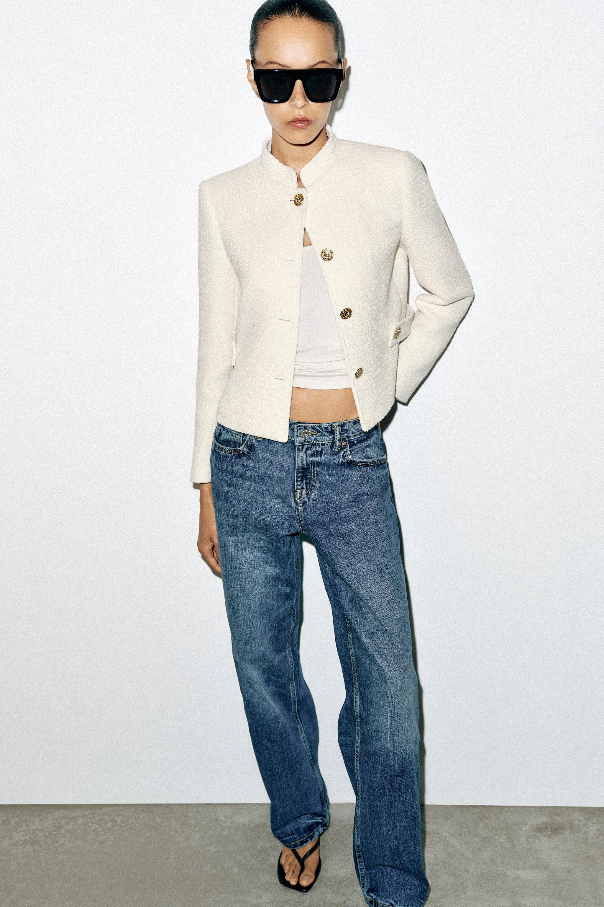 CROPPED TEXTURED BLAZER | Zara UK