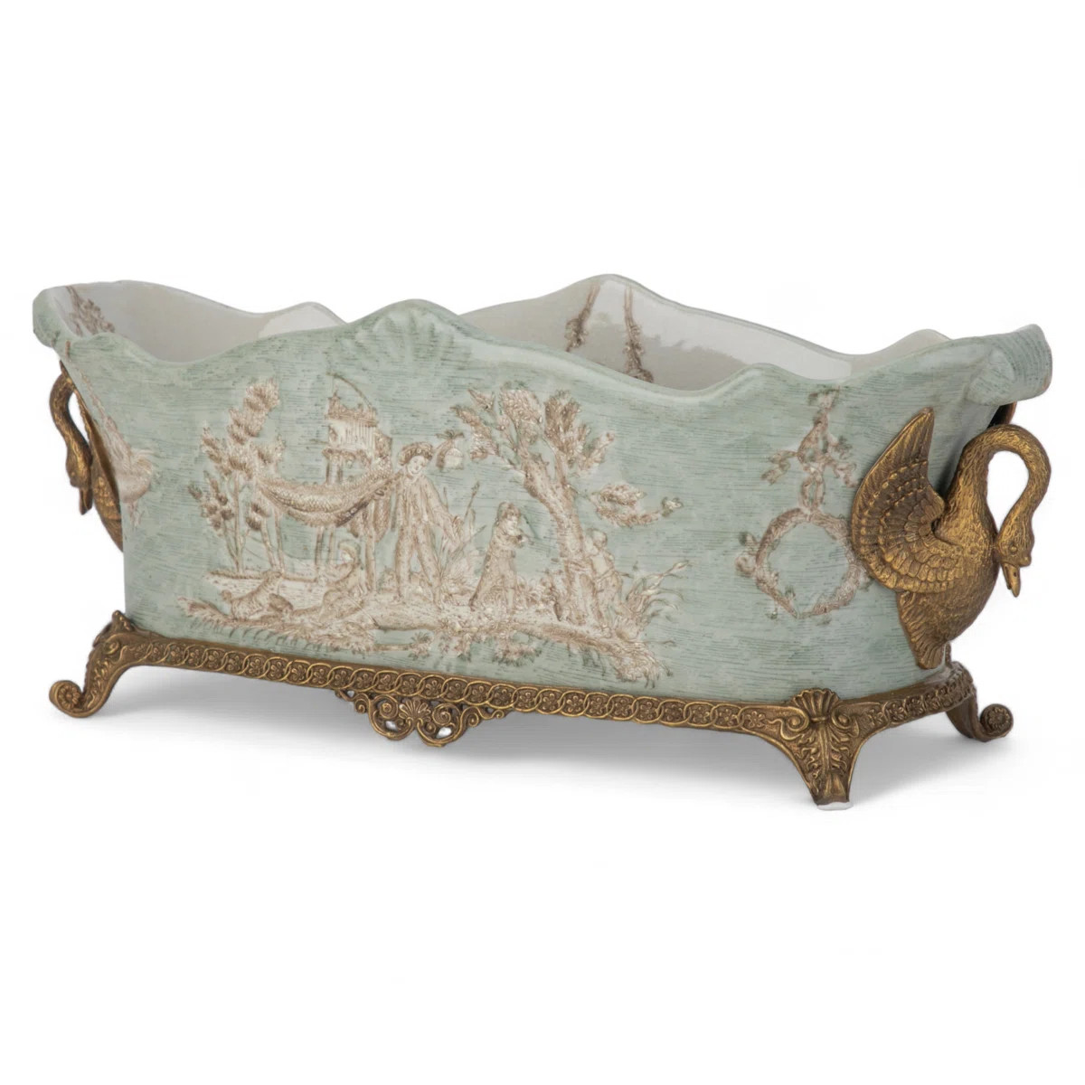 Celadon Toile Handmade Planter | Perigold