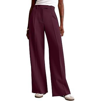 NIMIN Women Wide Leg Pants High Waisted Business Casual Work Trousers Dressy Pants with Pockets | Amazon (US)