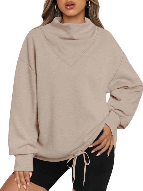 Womens Oversized Sweatshirts Turtleneck Pullover Y2k Cute Trendy Hoodies Teen Girl Preppy Winter ... | Amazon (US)
