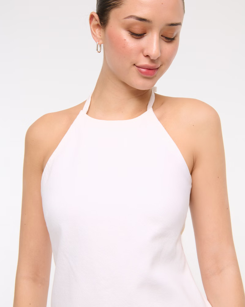 Women's Open-Back Halter Denim Mini Dress | Women's Dresses & Jumpsuits | Abercrombie.com | Abercrombie & Fitch (US)
