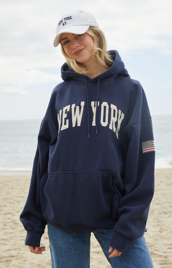 John Galt Women's Christy New York Hoodie in Navy | PacSun