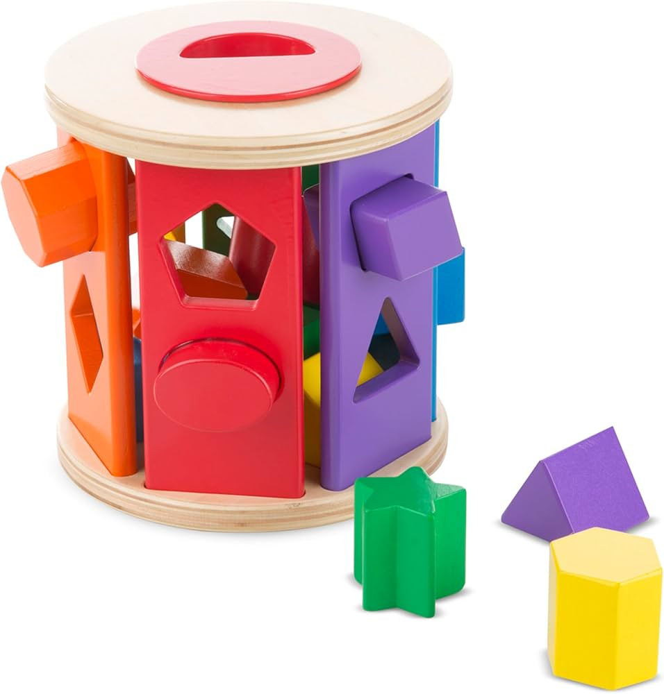 Melissa & Doug Match and Roll Shape Sorter - Classic Wooden Toy, 12+ months, 1 piece | Amazon (US)