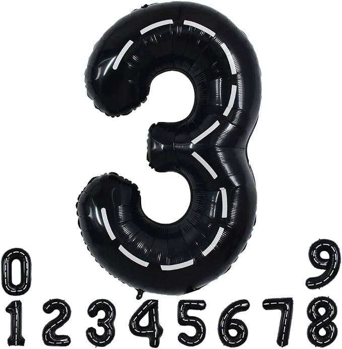 TONIFUL Race Car Black Balloons Car Birthday Party Supplies,40 Inch Giant Jumbo Helium Foil Mylar... | Amazon (US)