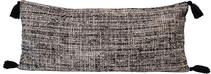 Creative Co-Op Woven Bouclé Lumbar Tassels, Multi Color Pillow | Amazon (US)