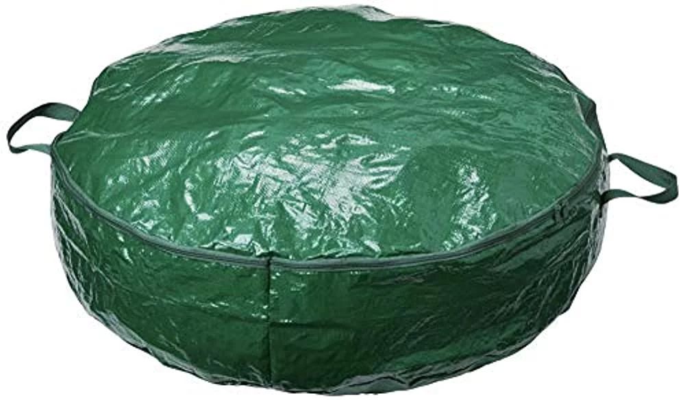 Homz 30 Inch Diameter Seasonal Holiday Christmas Wreath Poly Fabric Storage Bag | Walmart (US)