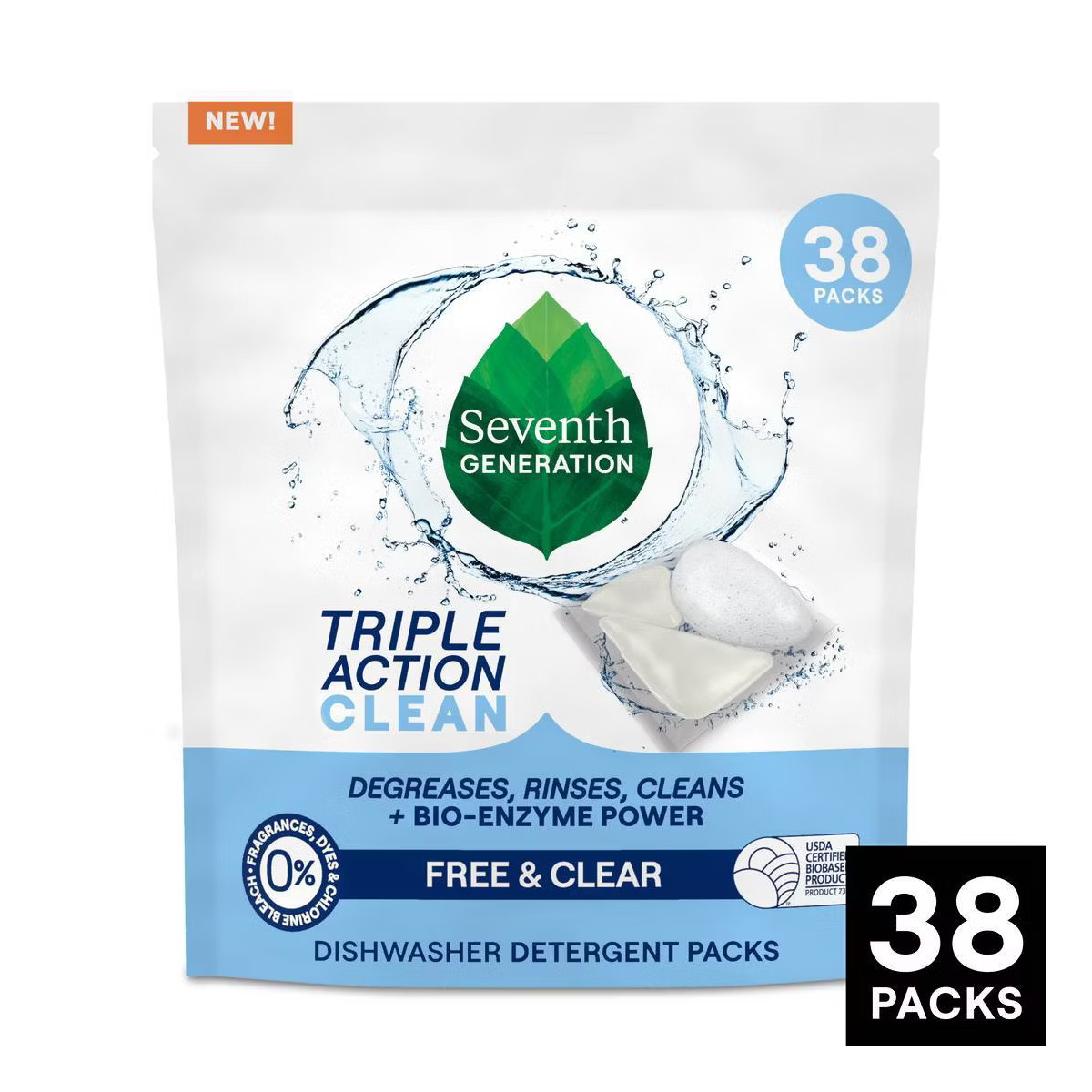 Seventh Generation Triple Action Clean Dishwasher Detergent Packets - 38ct | Target