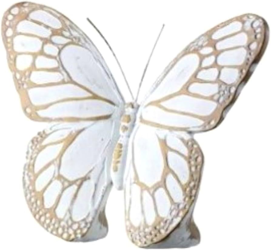 The Bridge Collection 7.5" White Washed Butterfly Figurines - White Home Decor - Butterflies for ... | Amazon (US)