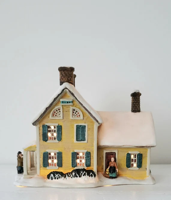 Vintage Currier & Ives Lighted Christmas Homestead | Etsy (US)