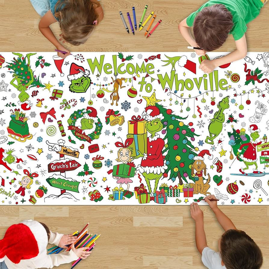 Christmas Crafts for Kids-Giant Christmas Coloring Tablecloth Poster 72x30 Inches,Jumbo Christmas... | Amazon (US)