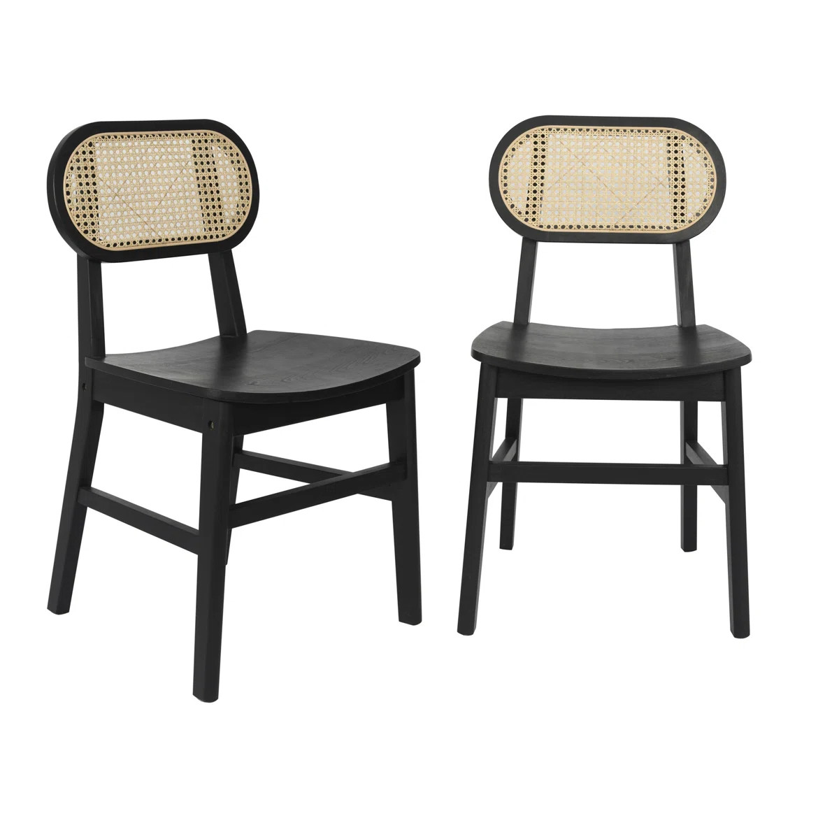 Aayah Commercial Cane Rattan Event Chair with Wood Back and Seat (Set of 2) | Wayfair North America