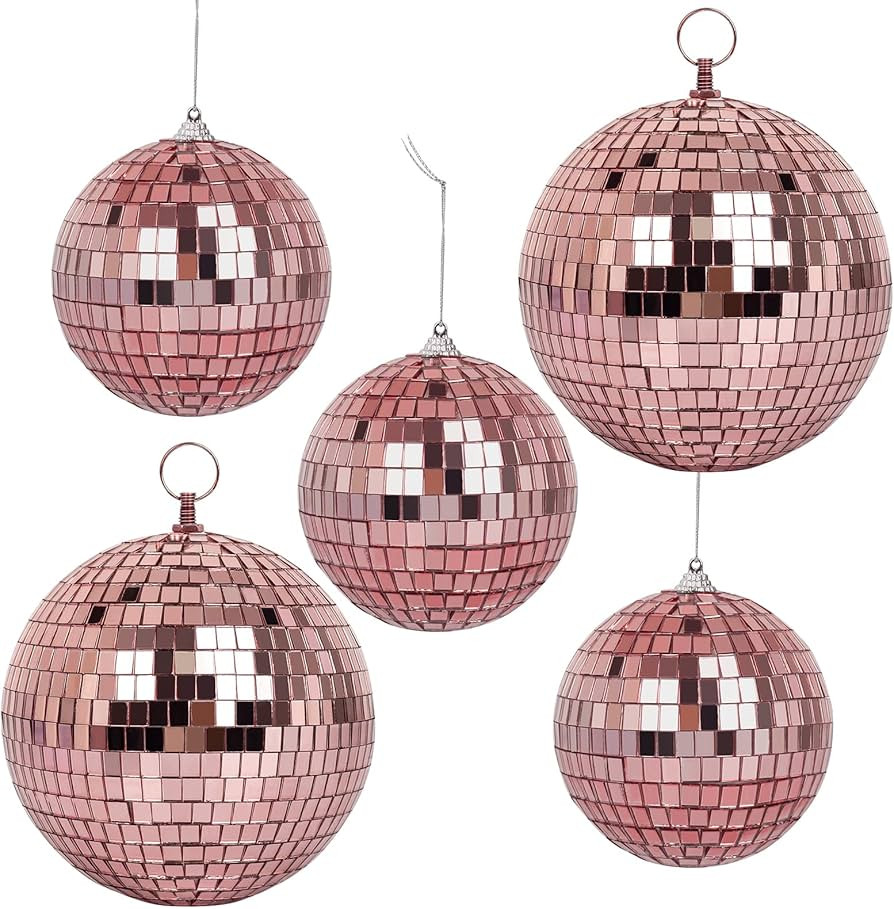 5 Pack Mirror Balls for Disco DJ Club Party Wedding Home Decor, Muscab Disco Ball Ornaments with ... | Amazon (US)