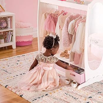 Guidecraft Dress Up Storage – White: Dramatic Play Costume Rack with Mirror and Tray for Toddle... | Amazon (US)