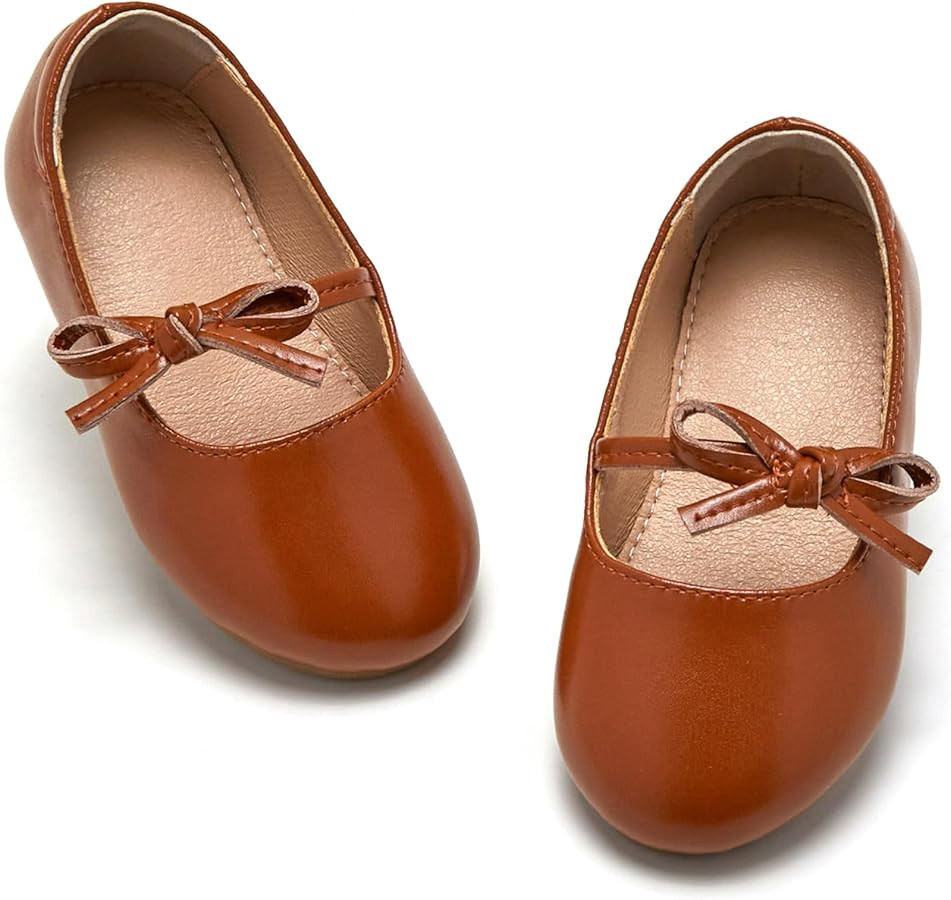 ESTINE Mary Jane Flats for Toddler Girls Little Kids Glittery Dress Princess Wedding Ballet Shoes | Amazon (US)