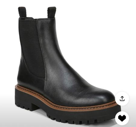 Waterproof Chelsea Lug Boot by Sam Edelman. I bought these last year and they’re my most worn bootie during this time of year. ON SALE!!