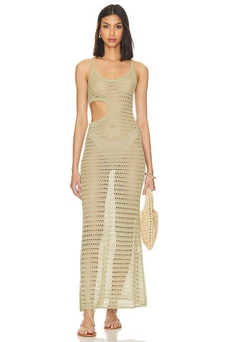 Tularosa Kylen Cut Out Knit Maxi Dress in Light Sage Green from Revolve.com | Revolve Clothing (Global)