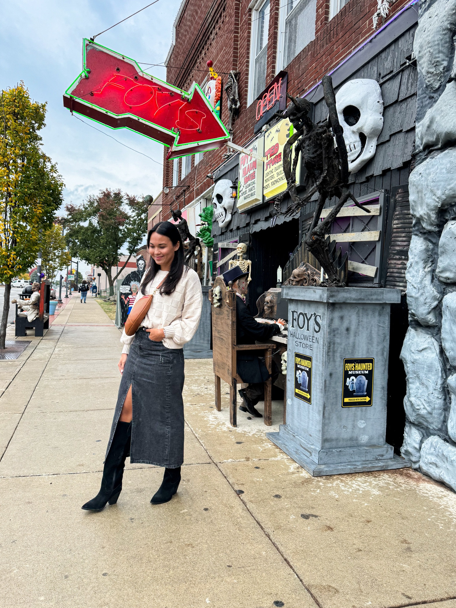 Waterproof boots? Yea please! But also this skirt, bag, and sweater. Fall outfit, fall outfits 

#LTKSeasonal #LTKshoecrush #LTKitbag