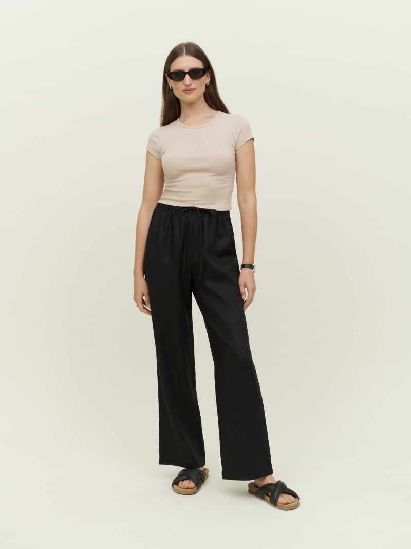 Petites Olina Linen Pant | Reformation (Global)