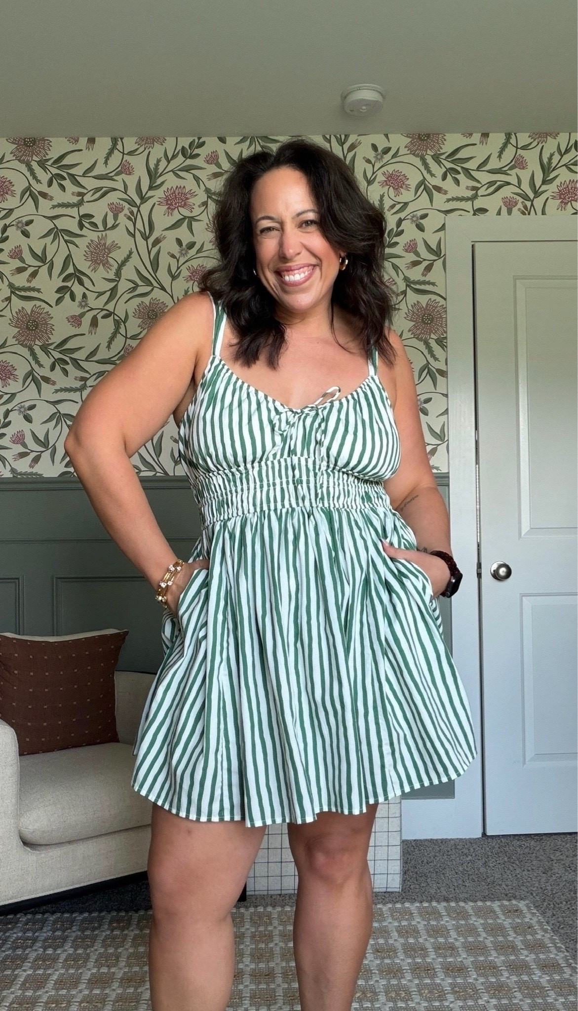 This green striped dress from Abercrombie is such an easy piece for transitioning into cooler weather. It’s lightweight enough for those last warm days and can be styled with layers once temperatures drop. Perfect for brunch, errands, or a casual day out.

#LTKSeasonal #LTKMidsize #LTKootd