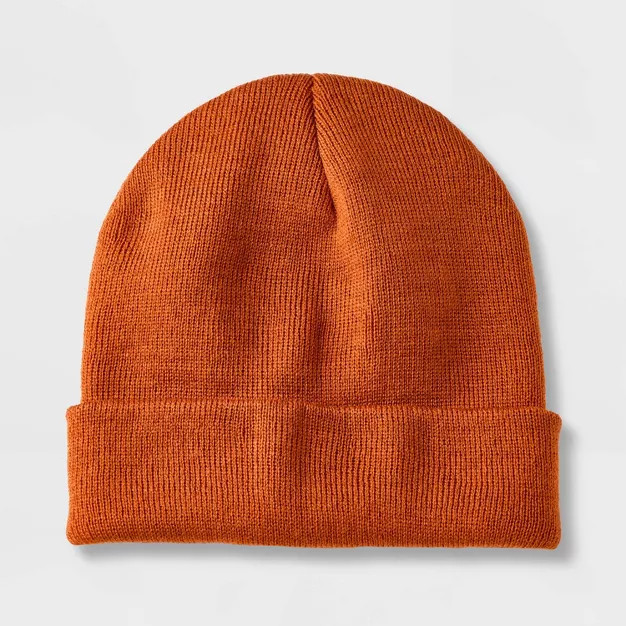 Kids' Solid Cuffed Beanie - Cat & Jack™ Orange | Target