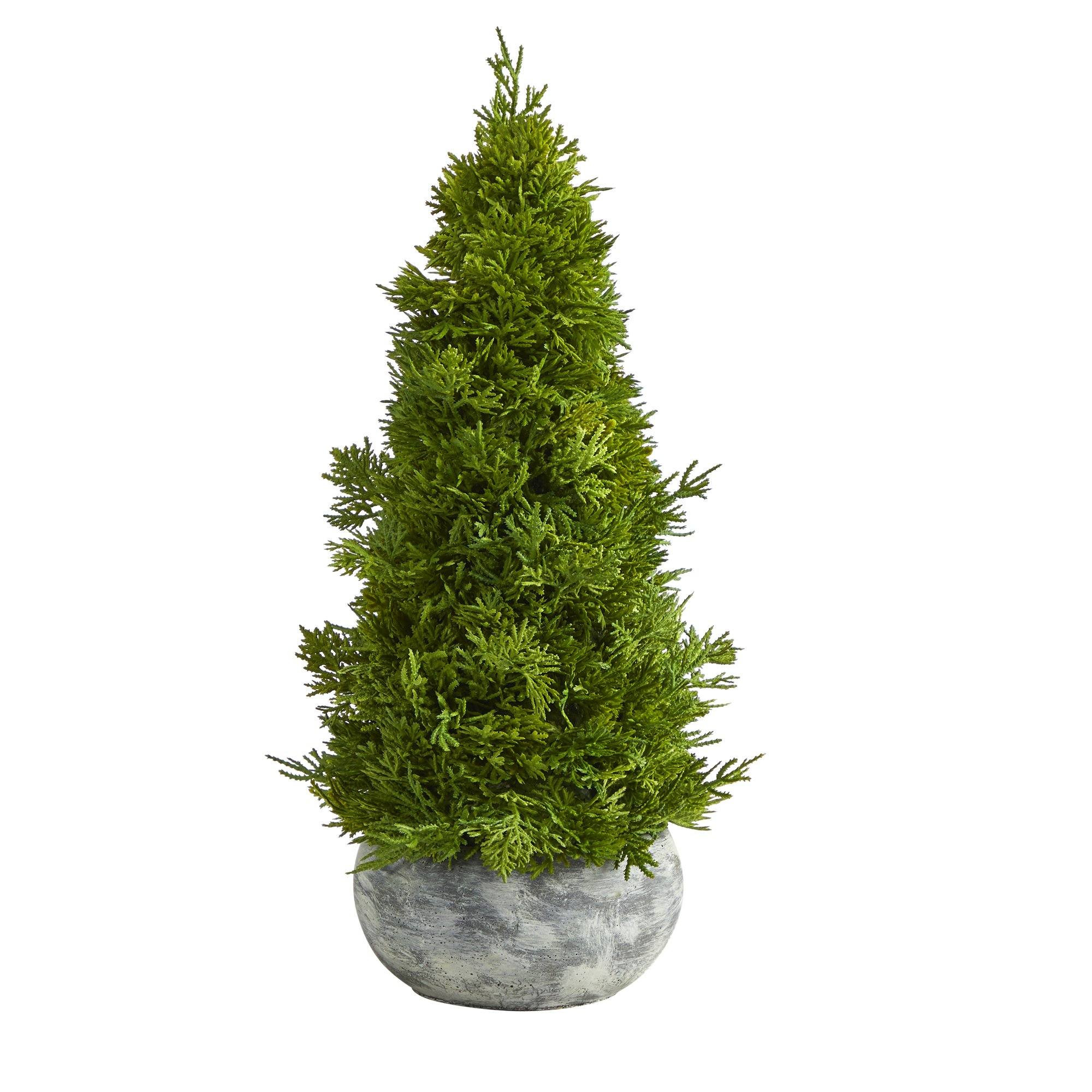 18” Cypress Cone Artificial Tree in Decorative Planter | Nearly Natural | Nearly Natural