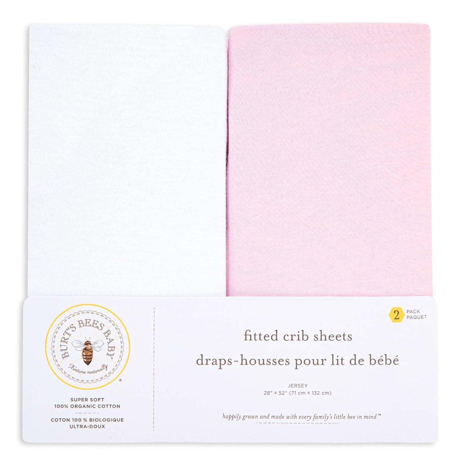 Burt's Bees Baby - Fitted Crib Sheets, Solid Color, 100% Organic Cotton Crib Sheet for Standard C... | Amazon (US)