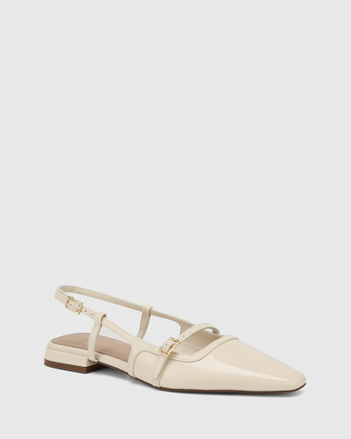 Bea Vintage Ivory Patent Leather Slingback | Wittner