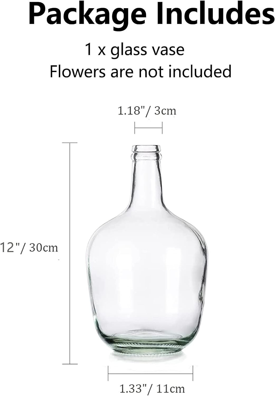 Hewory Large Glass Vase for Decor, Clear Tall Farmhouse Decorative Floor Vase, Round Bubble Ballo... | Amazon (US)