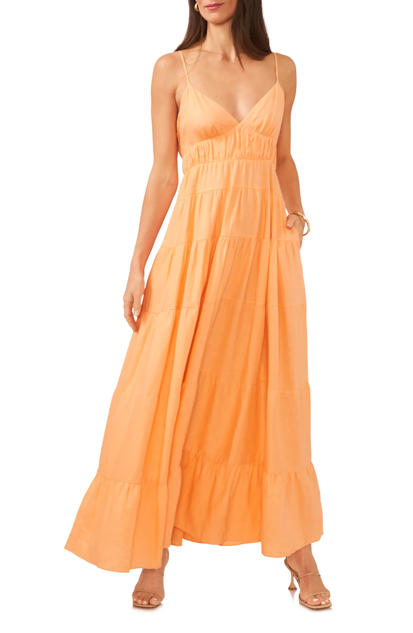 Empire Waist Sleeveless Tiered Maxi Dress | Nordstrom