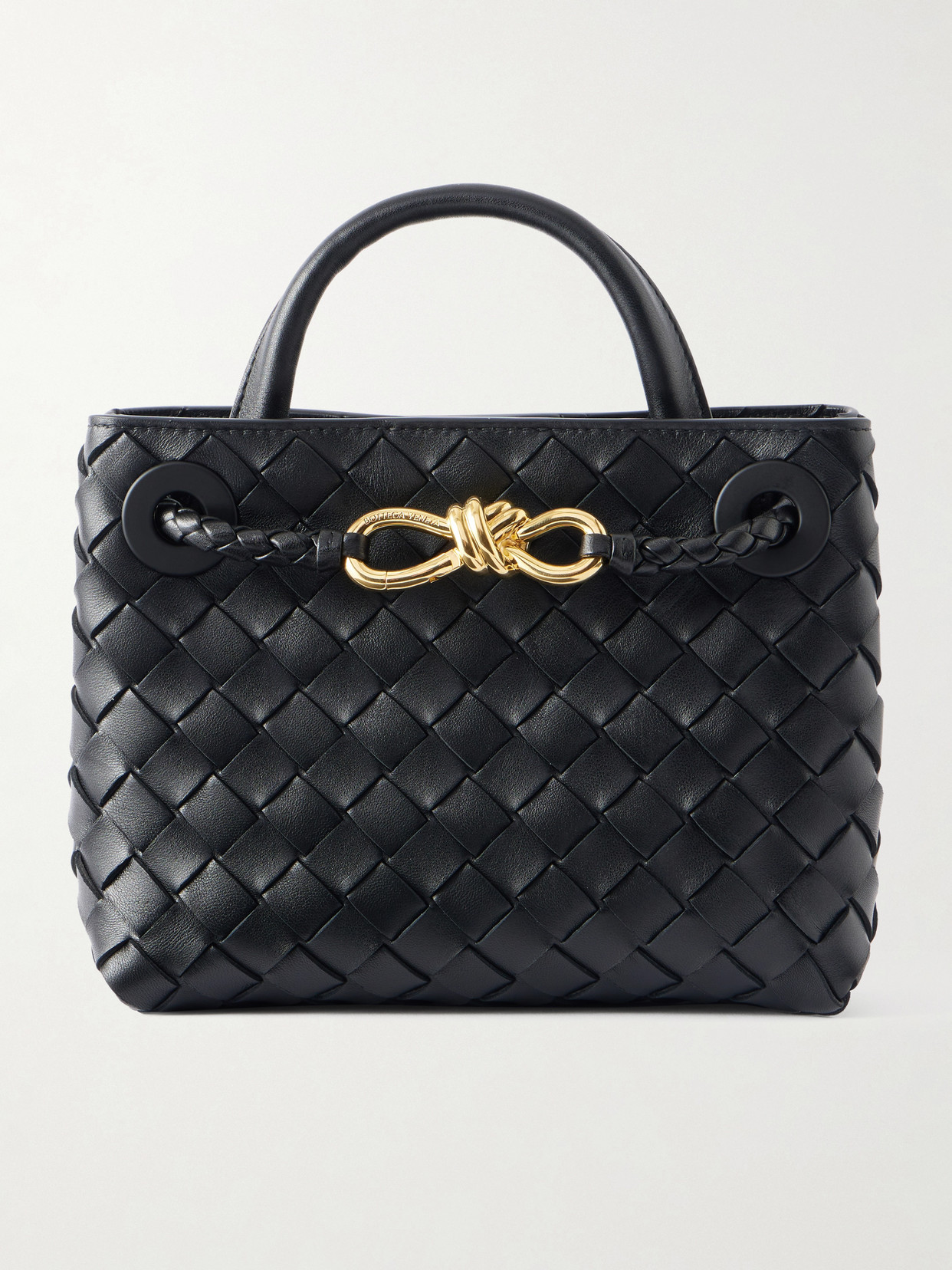 Bottega Veneta - Mini Andiamo Intrecciato Leather Tote - Black | NET-A-PORTER (US)
