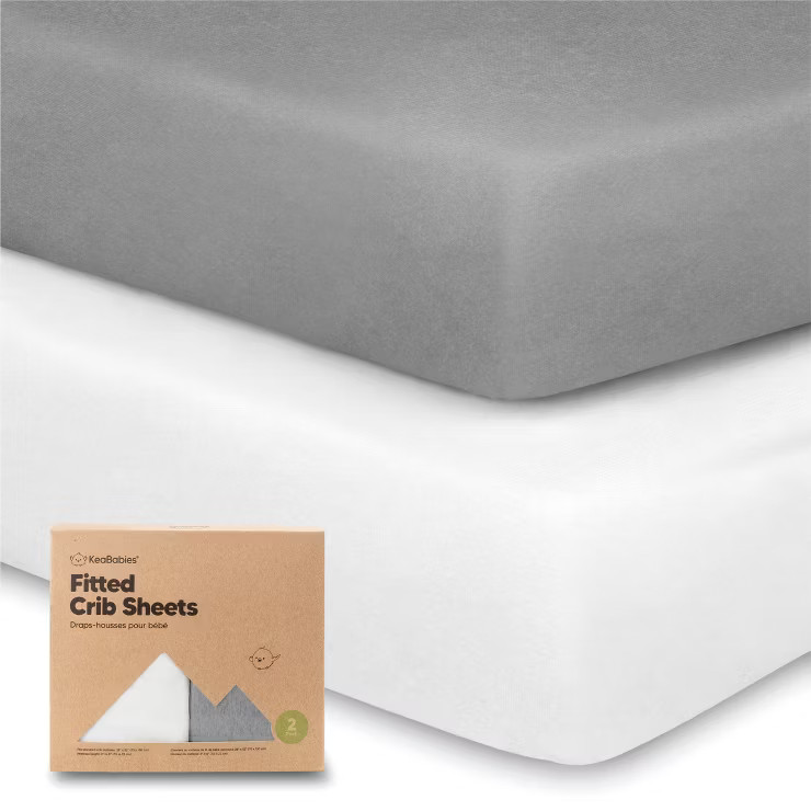 KeaBabies 2pk Jersey Fitted Crib Sheets, Soft & Breathable Baby Crib Sheet, Fits Standard Nursery... | Target