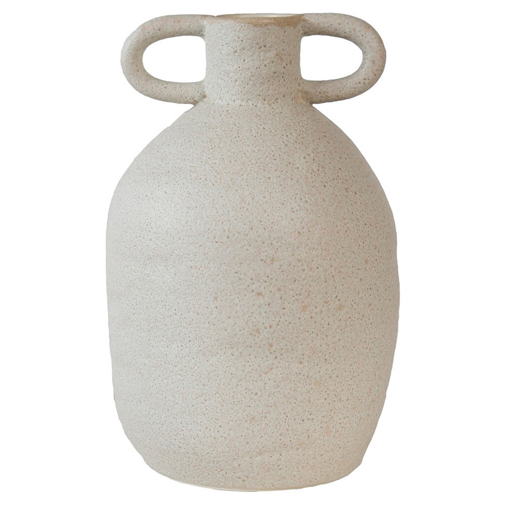 Maeve French Country Beige Ceramic Amphora Decorative Table Vase - Small | Kathy Kuo Home