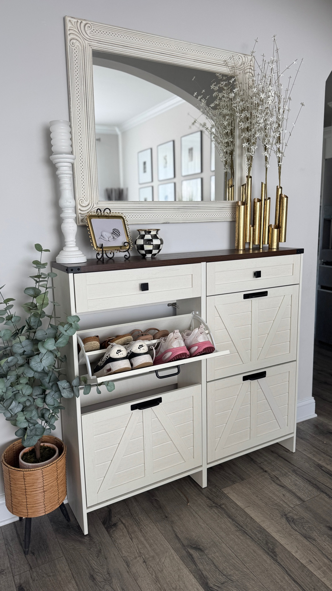 Shoe storage solution! This super slim cabinet is perfect for a small sale and now on sale!!

#LTKSaleAlert #LTKHome
