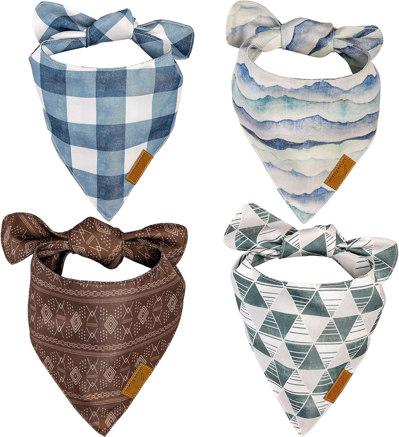 Remy+Roo Dog Bandanas - 4 Pack | Ryan Set | Premium Durable Fabric | Unique Shape | Adjustable Fi... | Amazon (US)